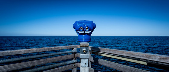 Ocean view with coin operated binoculars