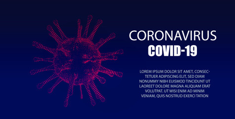 Covid-19. Coronavirus outbreak. Coronaviruses influenza background, viral disease epidemic, illustration of virus.