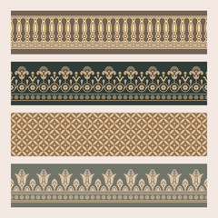 Seamless vector illustration based on the Egyptian national ornament with lotus flower