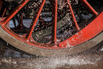 cleaning historical steam locomotive