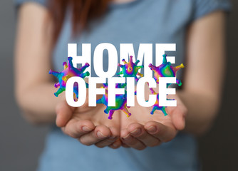 Home office of self quarantine digital.