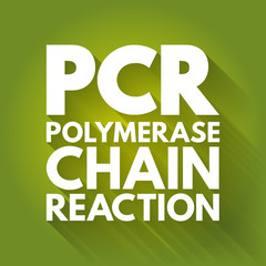 PCR - Polymerase Chain Reaction, acronym, medical concept background