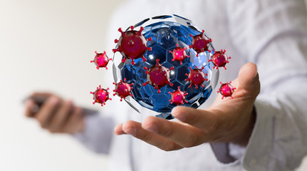 Coronavirus or Flu virus - Microbiology And Virology Concept.