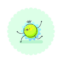 Vector illustration of corona virus bacteria cute cartoon character, little monster. infection icon baby picture. 