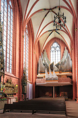 Interior of Old St Nicholas Church in Frankfurt in Germany