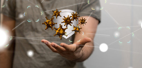 Corona Virus Healthcare Concept. Coronavirus protection Pandemic Sars Fever.