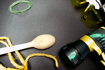 The background of fishing gear