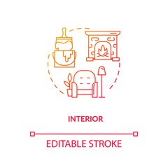 Interior design and home repair studio concept icon. Dwelling renovation idea thin line illustration. Apartment interior designing agency. Vector isolated outline RGB color drawing