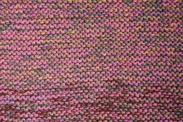 Knitted texture in pink shades by macro technique shawl knitting