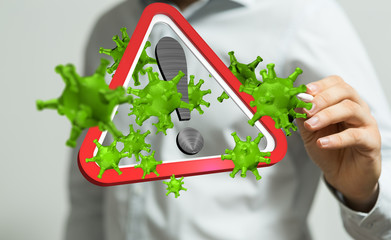 COVID-19 Business Finance Crisis Concept. Coronavirus Danger Pandemic. Global stress of world .