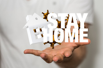 Stay home digital stay safe 3d.
