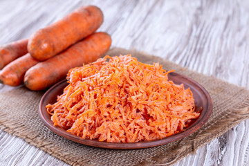 Frozen grated carrots.