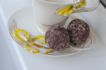 Handmade candies from cranberries dates and nuts