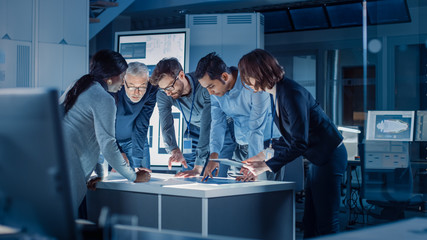Engineers Meeting in Technology Research Laboratory: Engineers, Scientists and Developers Gathered...