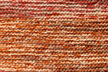 Multicolored knitted texture in macro using shawl technique
