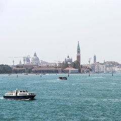 Water civil traffic in summer Venice