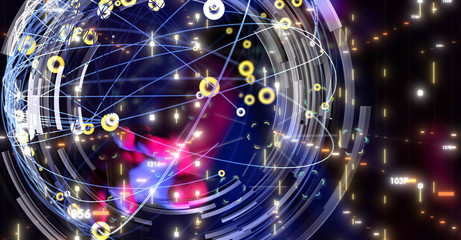 Abstract technology geometric and data