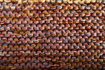 Multicolored knitted texture in macro using shawl technique