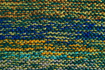 Multicolored knitted texture in macro using shawl technique