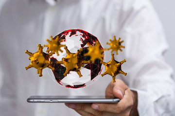 epidemic coronavirus 2019-nCoV, Novel Coronavirus Alert outbreak . Virus Covid 19-NCP. Spread of...
