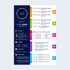 cv design template with solid icons