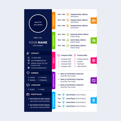 cv design template with line icons