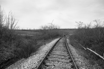 Obraz premium hike on an abandoned railway in southern Italy