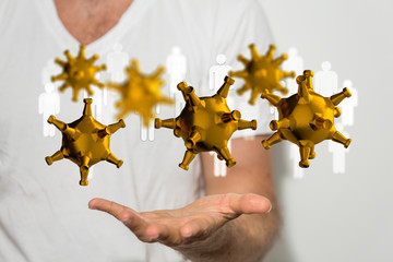 contagious coronavirus pandemic, dangerous virus outbreak 3d.
