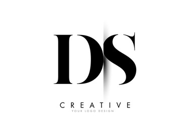 DS D S Letter Logo with Creative Shadow Cut Design.