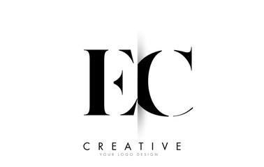 EC E C Letter Logo with Creative Shadow Cut Design. - obrazy, fototapety, plakaty