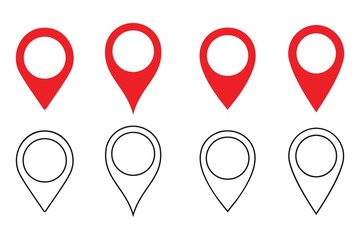 collection of vector Location symbol. Pin icon, vector Illustration,