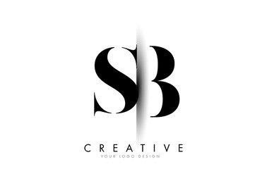 SB S B Letter Logo with Creative Shadow Cut Design.