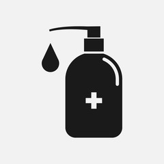 Hand sanitizer icon isolated on white background. Vector illustration.