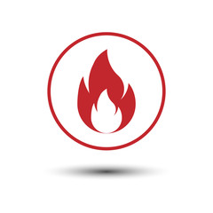 Temperature red button icon isolated on white background. Vector illustration.