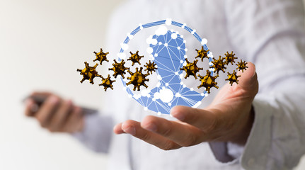 epidemic coronavirus 2019-nCoV 3d (2019-nCoV). .