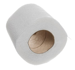 Toilet paper roll isolated on white background with clipping path 