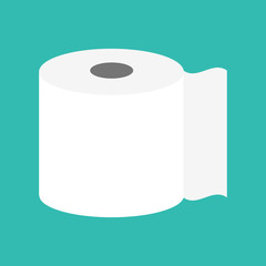 Flat Toilet Paper icon isolated on background. Vector illustration.