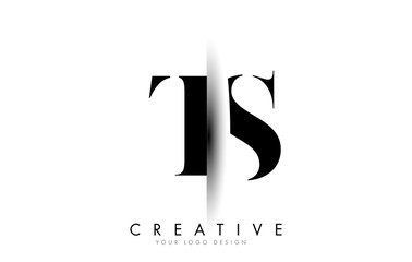 TS T S Letter Logo with Creative Shadow Cut Design.