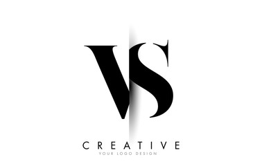 VS V S Letter Logo with Creative Shadow Cut Design.