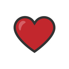 Red heart icon isolated on white background. Vector illustration.