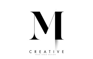 MI M I Letter Logo with Creative Shadow Cut Design.