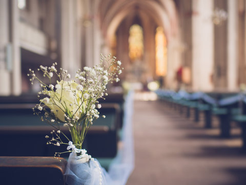 wedding  decoration in the church