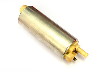 Fuel pump about the fuel level sensor in bank of the automobile isolated on white background. Spare parts.