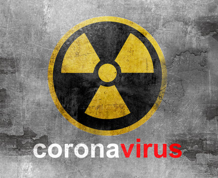 coronavirus covid19 danger symbol on the wall