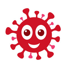 Virus Red Pandemic Face. Vector Design Art Trendy Communication. Chat Elements.
