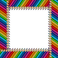 Hand drawn color pencil blank frame