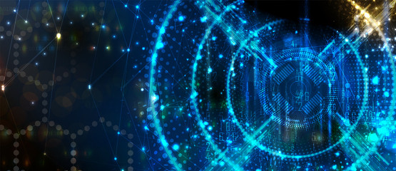 Technology data background, idea of global business solution