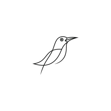 recommend clip art: bird leaf logo vector icon template download line art outline