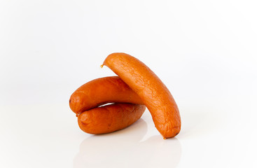 Chinese ham sausage white background
