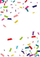 Color Transparent Confetti Illustration. Splash Banner. Confetti Christmas Wallpaper. Color Carnaval Postcard.